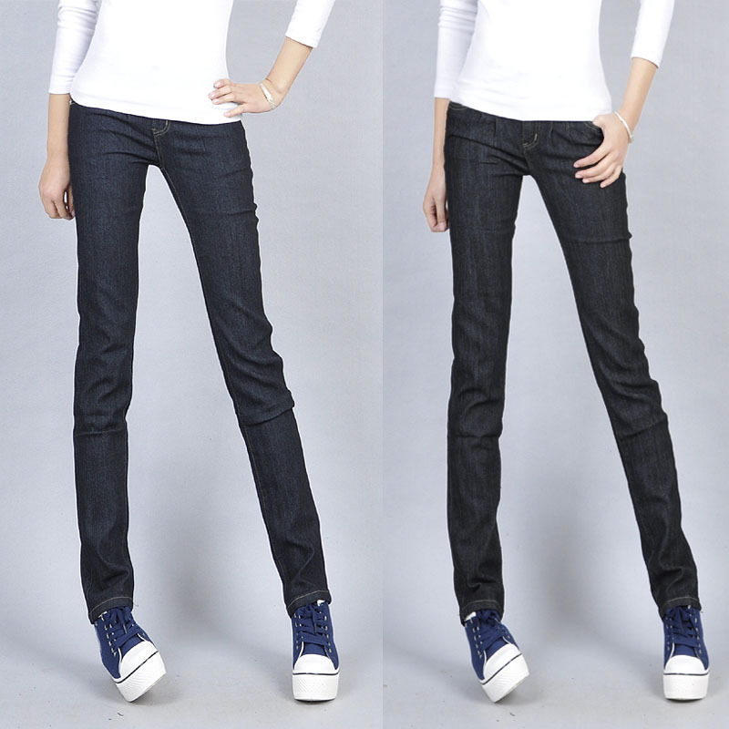 Free shipping spring and summer women's fashion casual elastic waist pants jeans pencil pants #TB444