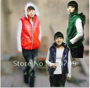 Free Shipping Spring Autumn and Winter New Korean Fashion Bright Light Skin Surface Down Cotton Vest