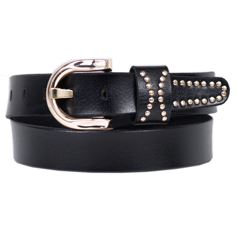 free shipping Spring fashion women's genuine leather strap fashion vintage rivet decoration genuine leather belt casual pants