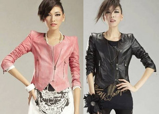 Free shipping Spring Latest style Fashion slim handsome leather jacket / 2 color