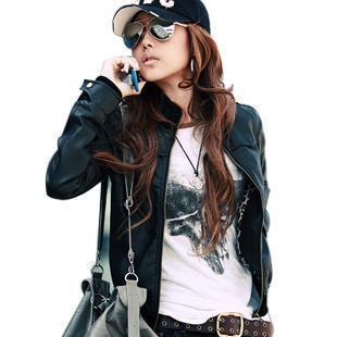 Free shipping Spring leather clothing short design leather clothing female