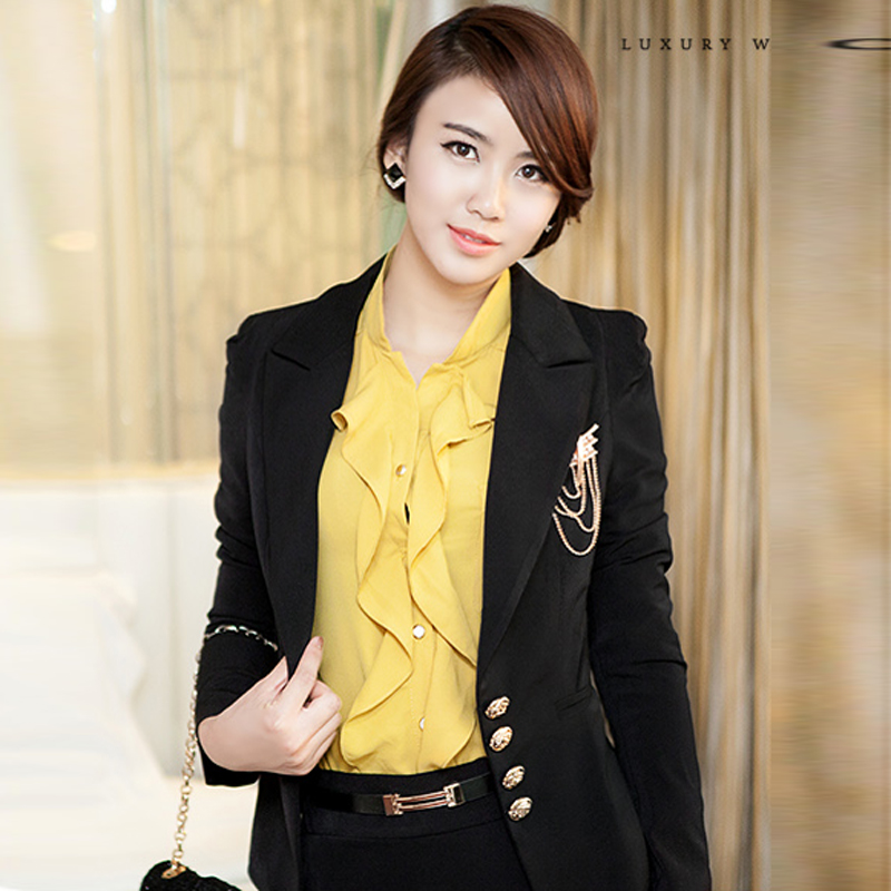 Free Shipping Spring new arrival fashion women's formal work wear  piece set ol suit slim autumn work wear Skirt