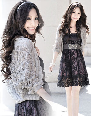 FREE SHIPPING spring new arrival wave cutout cape sweater cardigan