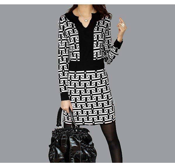 Free Shipping Spring New Arrival Women's Dress Long Sleeve Grids V-Neck One Piece Dresses Wholesales QN1232