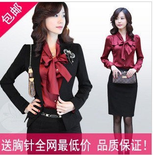 Free shipping Spring new arrival work wear set fashion women skirt OL outfit slim suit plus size work wear