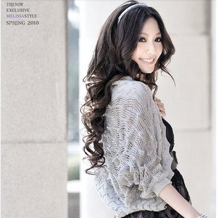 Free Shipping Spring  the new Korean version of the of knit cardigan sweater silver wave hollow shawl