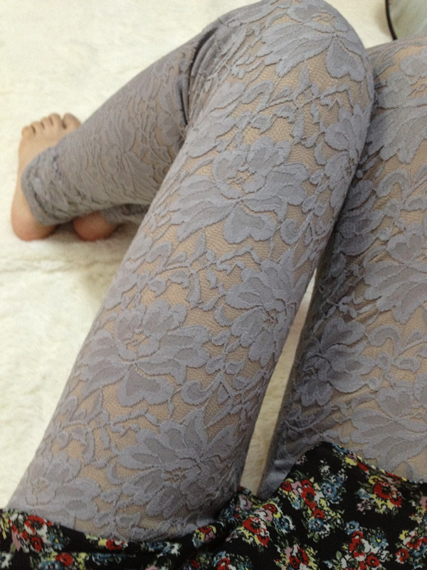 FREE SHIPPING Spring thin thickening multi-colored 8 full lace slim legs pantyhose stockings legging socks