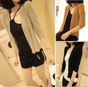 free shipping spring women's 3/4 sleeve short jacket  cardigan