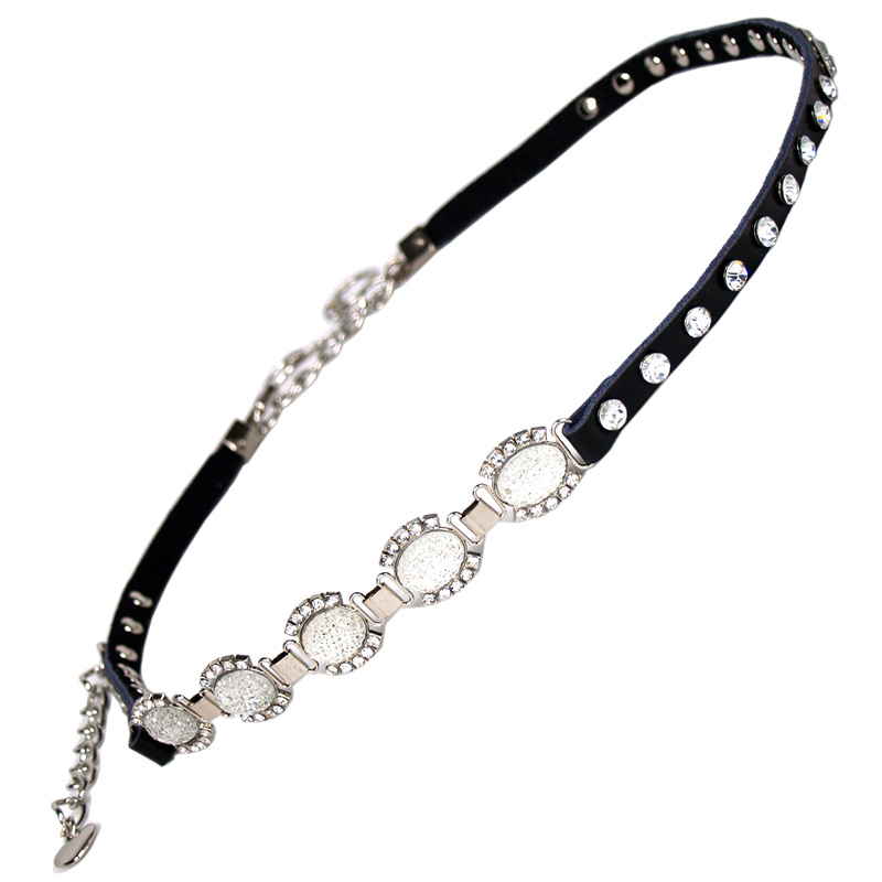 free shipping Spring women's cowhide metal belly chain all-match fashion rhinestone decoration genuine leather belt