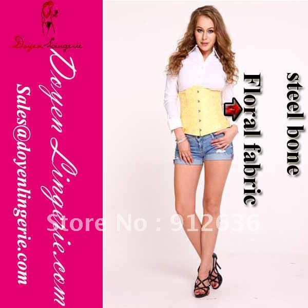 Free Shipping !Steel Boned Yellow  Sexy Corset  Womens Sex Images Wholes and Retail