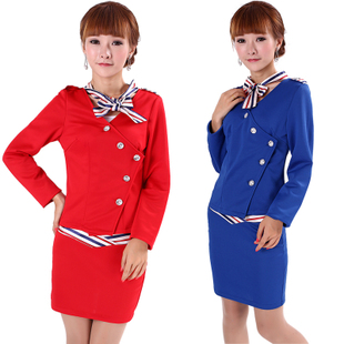 Free Shipping!stewardess uniforms the temptation to set long-sleeve stewardess loading the professional set formal dress