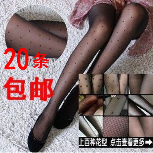 Free shipping Stockings pianbu transparent sexy jacquard Core-spun Yarn invisible pantyhose summer female socks