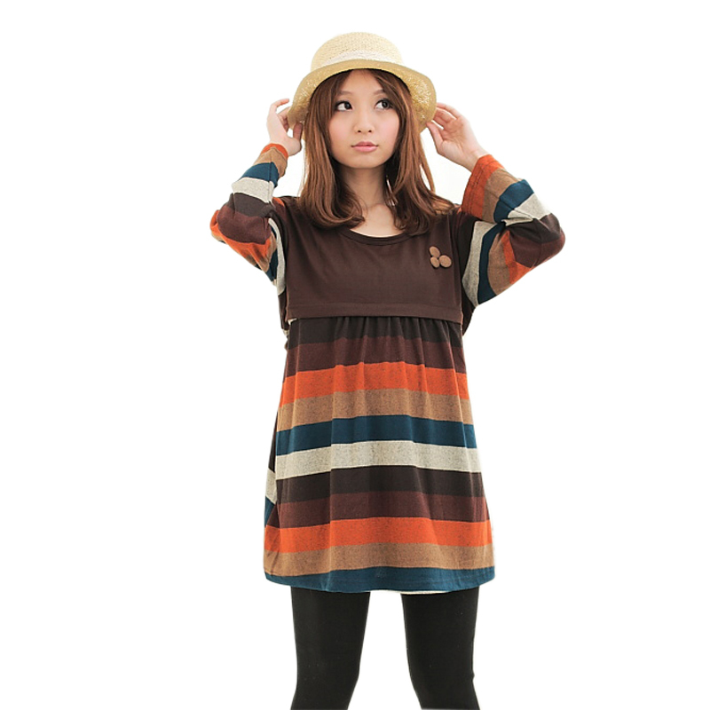 free shipping  stripe autumn and winter autumn nursing clothing autumn sweater 5821