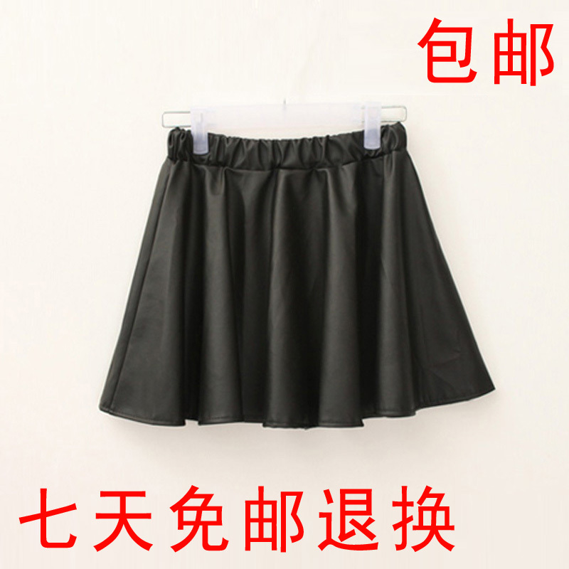 Free Shipping Sty nda autumn new arrival vintage short skirt noble leather skirt high waist skirt bust female