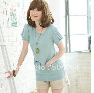 Free  Shipping Stylish Pure Color Turn-up Button Short Pants Light Apricot  QM12091413-3