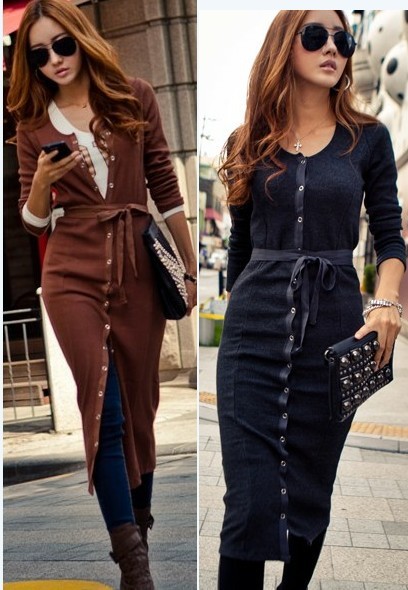 free shipping Submissively clothing 2012 single breasted slim knitted slim long trench design outerwear belt