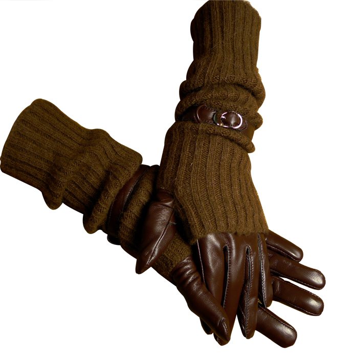 Free Shipping,Suede gloves yarn genuine leather casual women's gloves