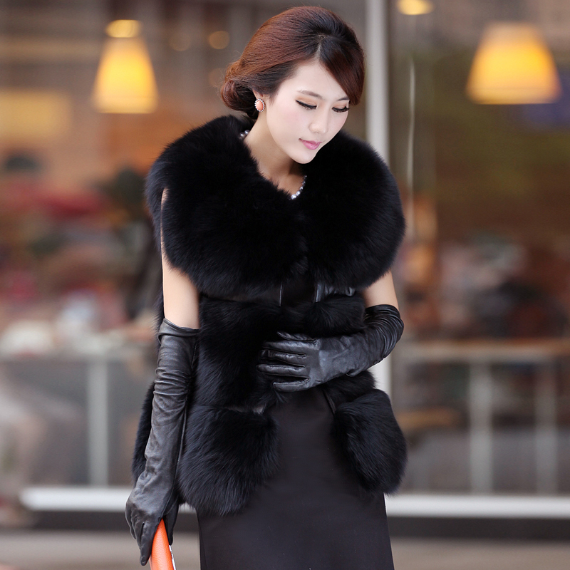 free shipping Sukracarya 2012 fox fur vest fox fur vest outerwear 9995