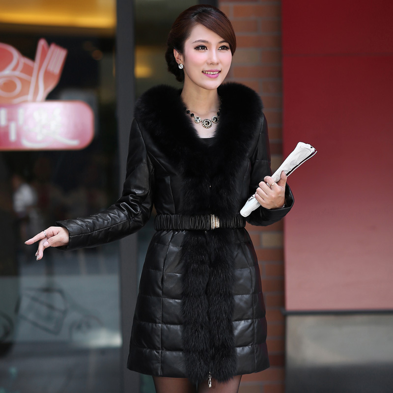 free shipping Sukracarya leather clothing leather clothing fox fur sheepskin genuine leather clothing female outerwear 1117