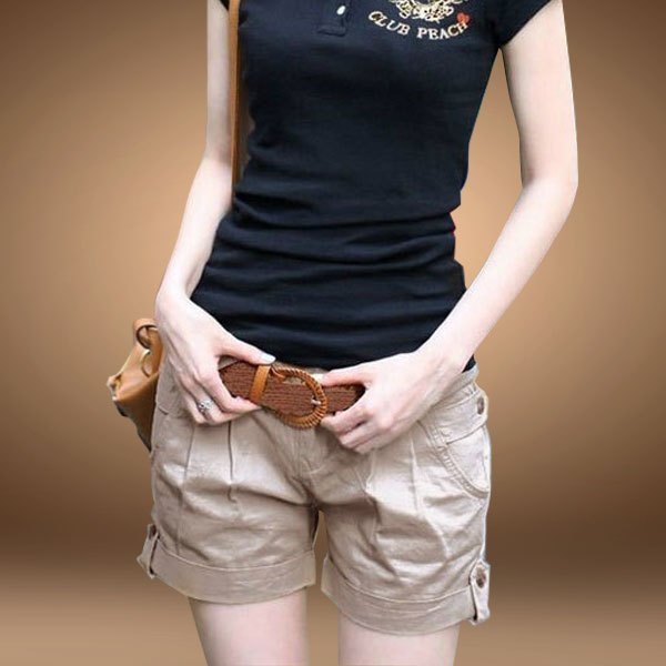 Free shipping, Summer 2012 AMIO women's white shorts casual pants boot cut jeans short trousers