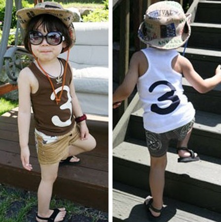 Free shipping Summer child short-sleeve T-shirt 3 girl female child boy male child tank