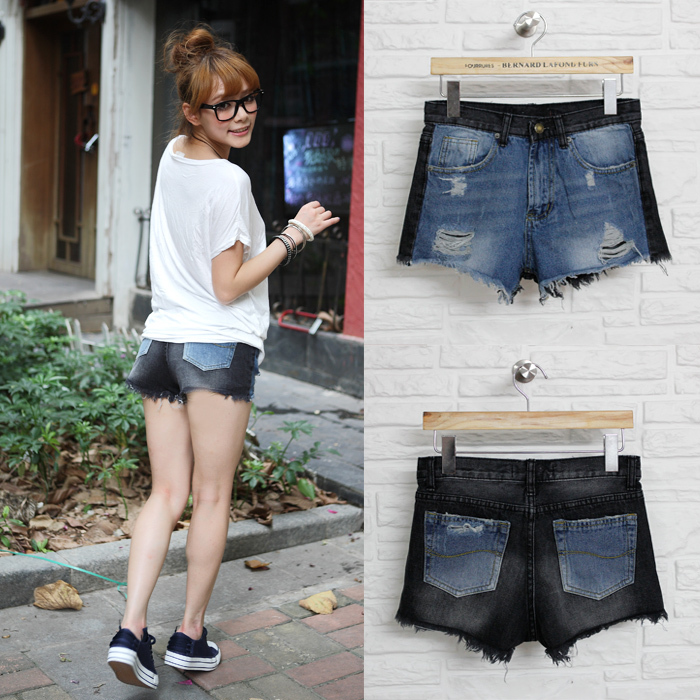 free shipping Summer denim patchwork fashionable denim shorts c9-9028yy