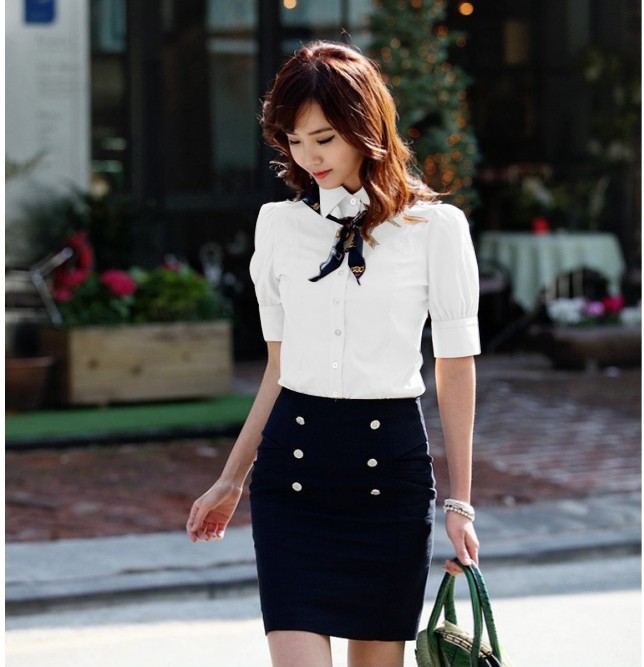 Free shipping Summer fashion short-sleeve ol women's set work wear work wear professional skirt dress shirt female