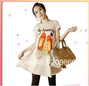 Free shipping ! summer installed pregnant t-shirt new female short-sleeve T-shirt and long sections 1227