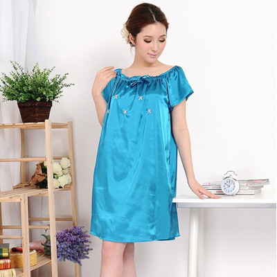 FREE SHIPPING Summer quality wire short-sleeve plus size nightgown spring and summer sweet lovely sleepwear female doll dress