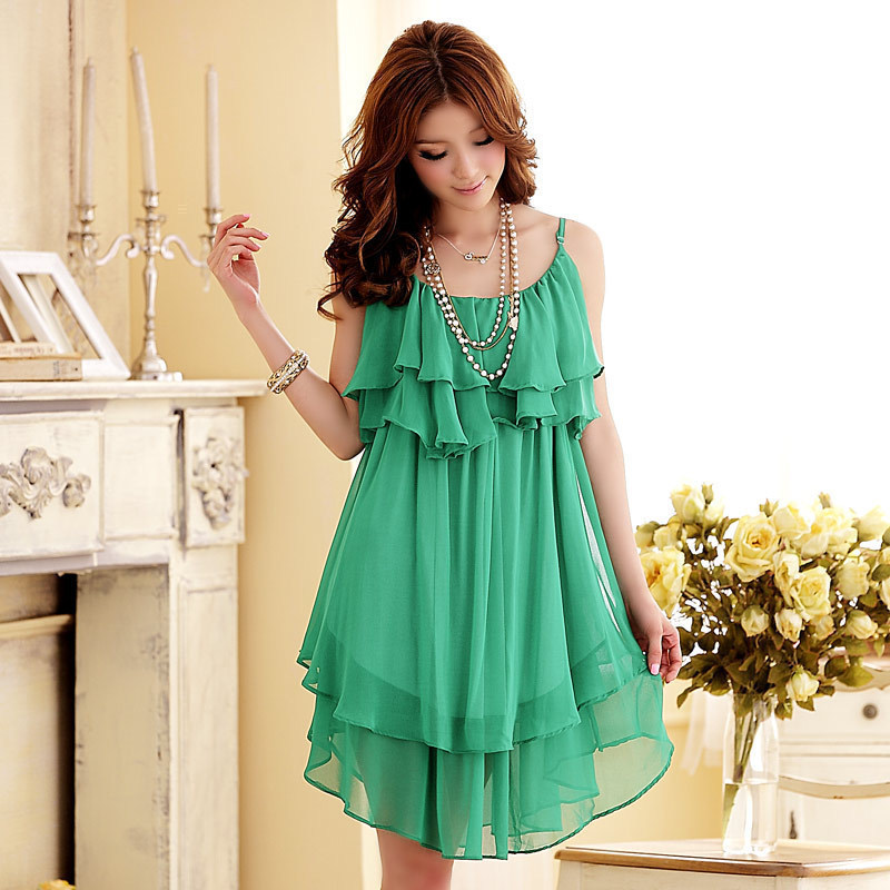 free shipping Summer   Sweets bottom spaghetti strap one-piece dress plus size