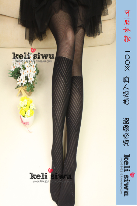 Free shipping Summer thin stockings women's jacquard patchwork plus crotch pantyhose socks