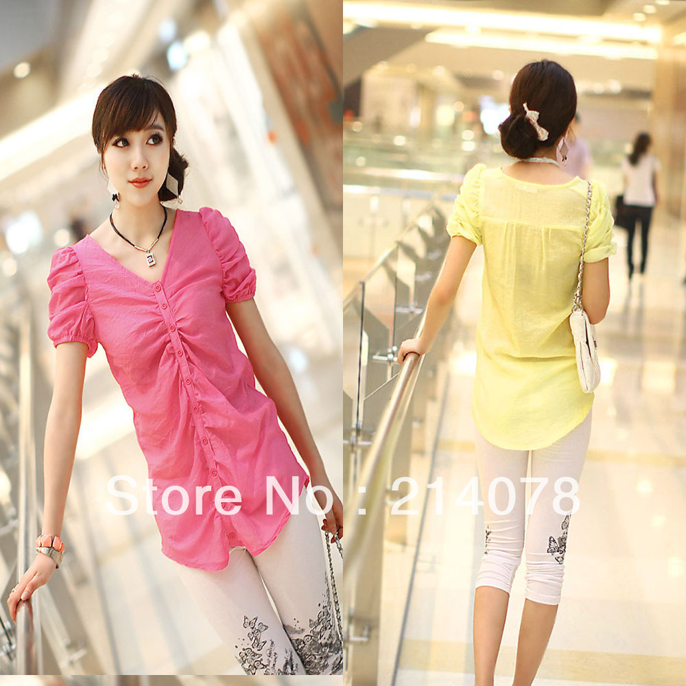 free shipping summer women romantic casual thin sweet  blouse female fashion shirts tops