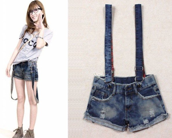 Free shipping Summer Women Short Jeans Women Overalls Denim Jumpsuit Lady shorts suspender pant