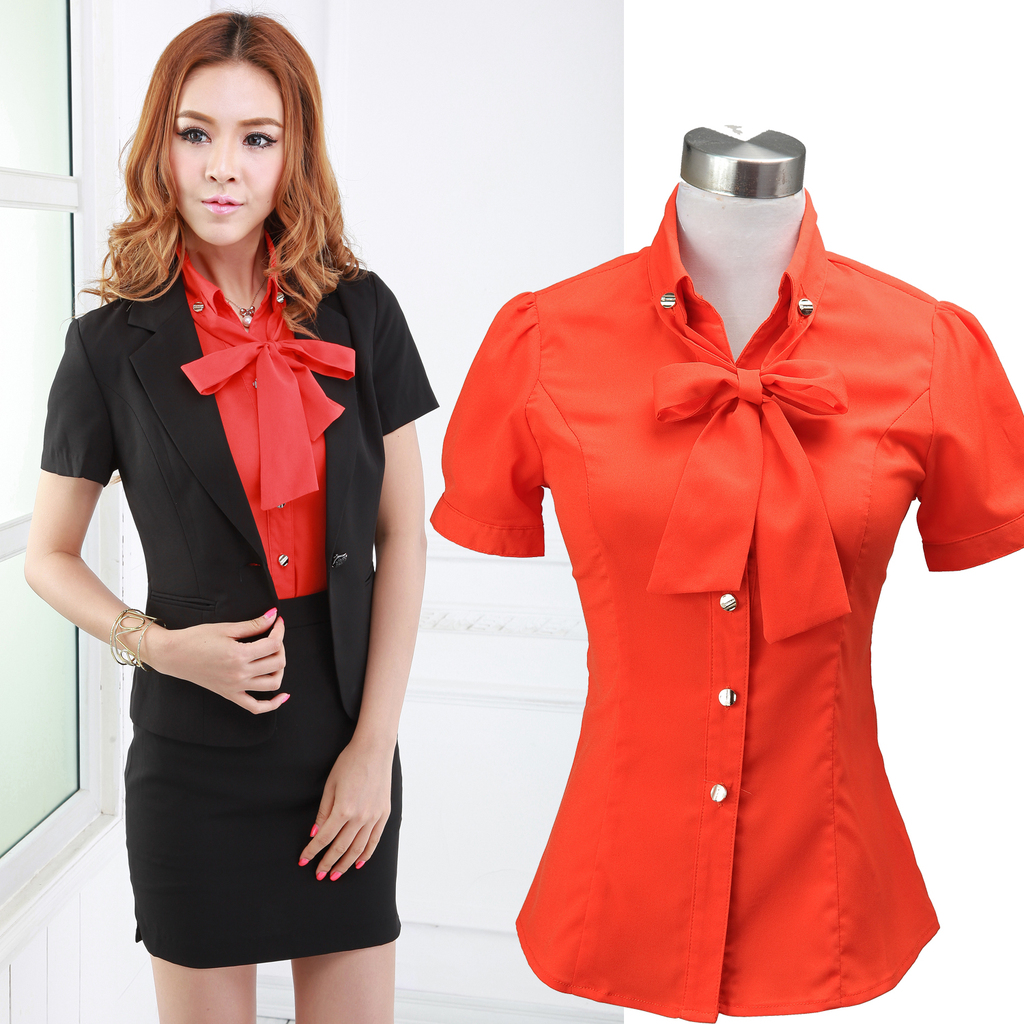 Free shipping Summer work wear professional set professional skirt short shirt short-sleeve shirt