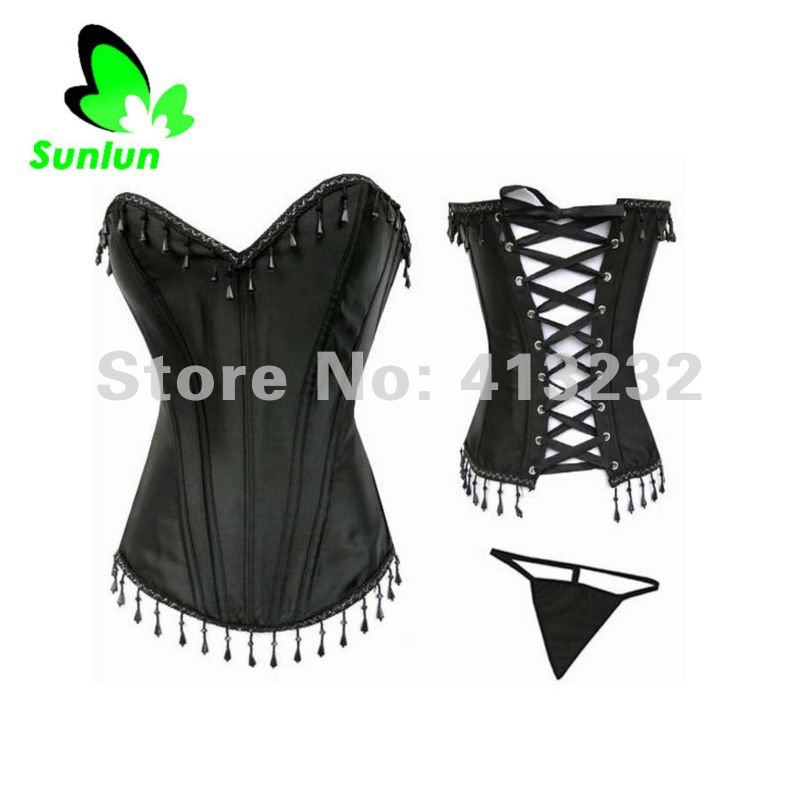 Free Shipping Sunlun Fantasy Zone Ladies' Pendants Sexy Corset G-String Womens Corset Tops