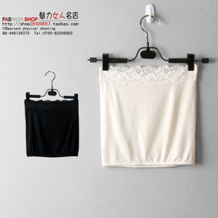 Free shipping Super soft women's tube top 100% cotton lace tube top tube top