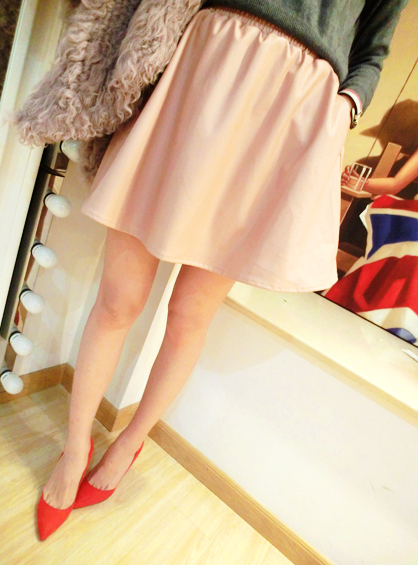 Free Shipping Sweet autumn and winter all-match pink PU small leather skirt short skirt bust skirt female lining