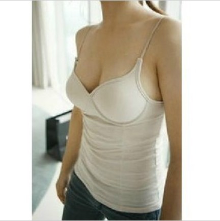 Free Shipping Sxy Bra Top Underwear Modal Comfortable Wireless Bra Cup One-piece Basic Spaghetti Strap Vest-T037