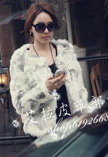 Free shipping Sz high quality fur rabbit fur fur o-neck long-sleeve