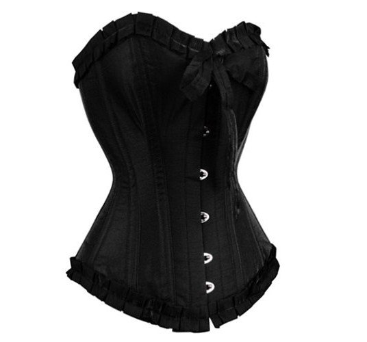 Free shipping!! Taffeta Overbust Corset Black Sexy Lingerie wholesale retail