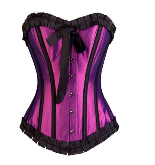 Free shipping!! Taffeta Overbust Corset purple Sexy Lingerie wholesale retail 8179