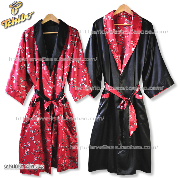 free shipping Tchibo silk double faced lovers robe kimono 95 hot