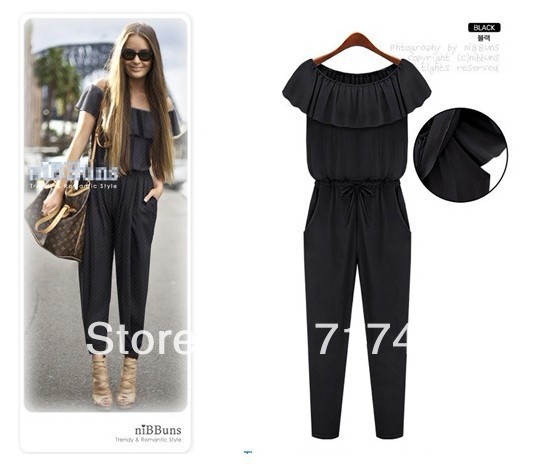 Free shipping The 2013 European women's Fashion Chiffon ruffles pants 8209 three color free size