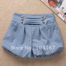 Free shipping!The new Summer edition of Women's Korean sweet button elasti shorts female 5-color