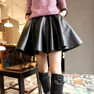 Free shipping The trend of women 2013 spring vintage leather expansion bottom puff skirt bust skirt