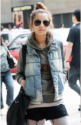 free shipping Thickening edition women's 2012 trend women's denim vest vest sleeveless cardigan