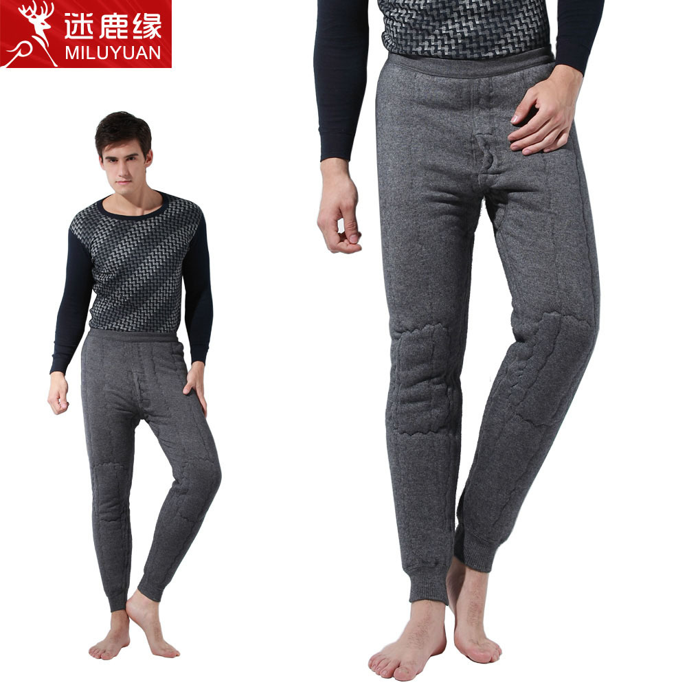 FREE SHIPPING Thickening male trousers wool pants warm pants male plus velvet cashmere pants long johns separate ON SALES