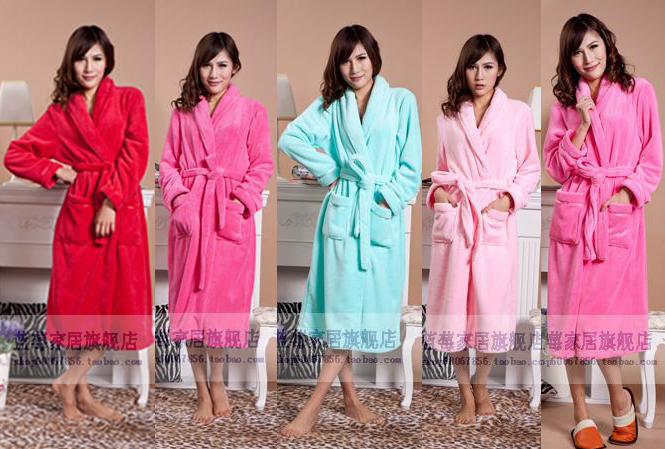 Free shipping!Thickening super soft microfiber coral fleece bathrobe