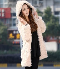 free shipping Thickening thermal fur coat hoodie with a hood brief gentlewomen mushroom