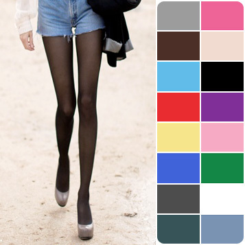 Free shipping! Thin candy color stockings Core-spun Yarn pantyhose stockings